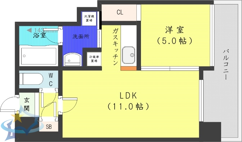 札幌市中央区南六条東のマンションの間取り