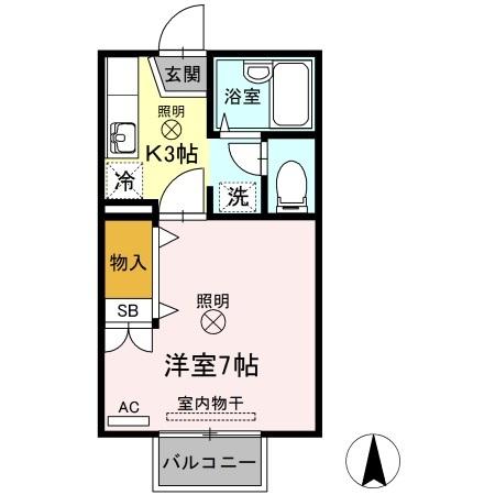 サンシャインパレス B棟の間取り写真