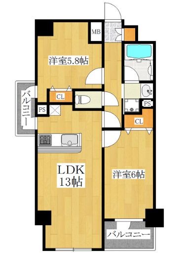 東京メトロ南北線 王子神谷駅 徒歩9分 9階建 築11年の間取り写真