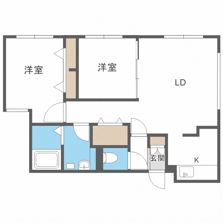 地下鉄東豊線 東区役所前駅 徒歩6分 4階建 築7年の間取り写真