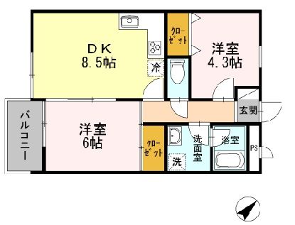 エステート西府中の間取り写真
