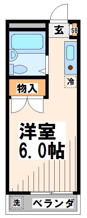 京王線 仙川駅 徒歩4分 3階建 築38年の間取り写真