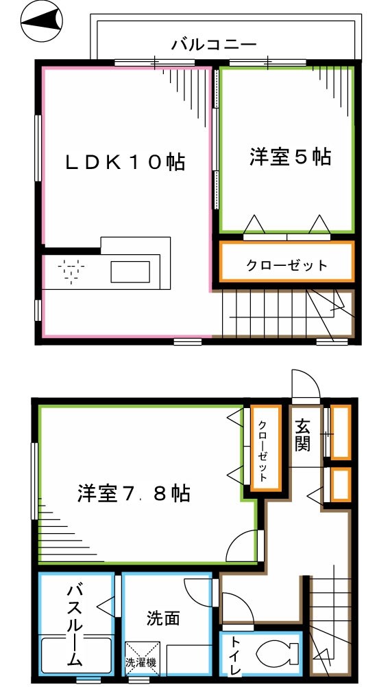 ＪＲ中央線 西荻窪駅 徒歩10分 2階建 築15年の間取り写真