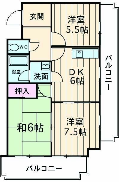 ハーモニー東林間の間取り写真