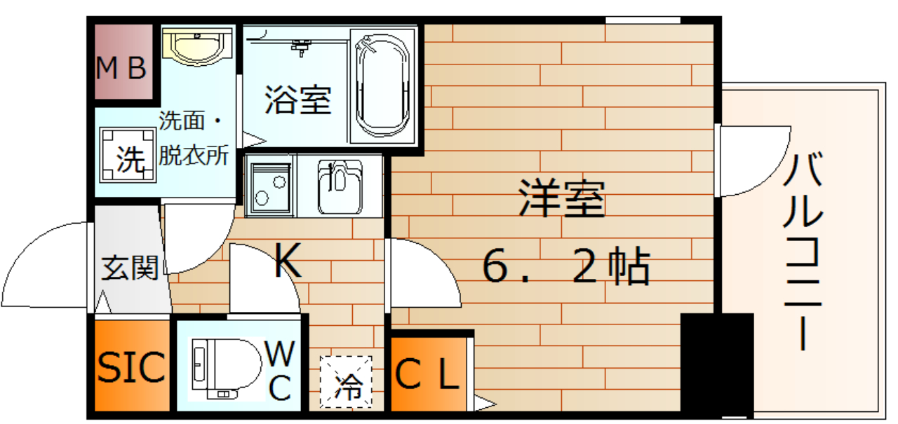 大阪市天王寺区空堀町のマンションの間取り