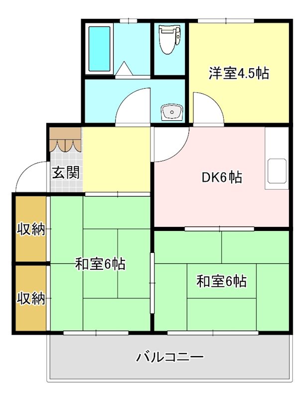 サンヒルズB棟の間取り