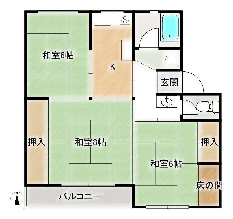 渦森コーポ３号館の間取り