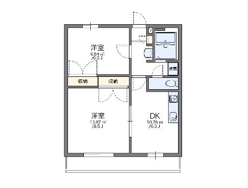 レオパレスＣＡＰＴＡＩＮの間取り