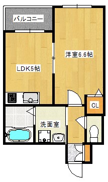 八尾市山本町のアパートの間取り