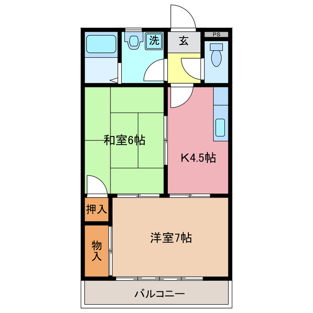 鈴鹿市小田町のアパートの間取り