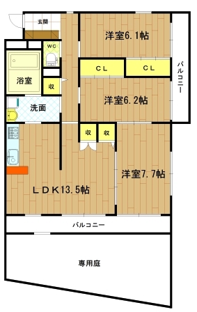 伊勢市常磐町のマンションの間取り