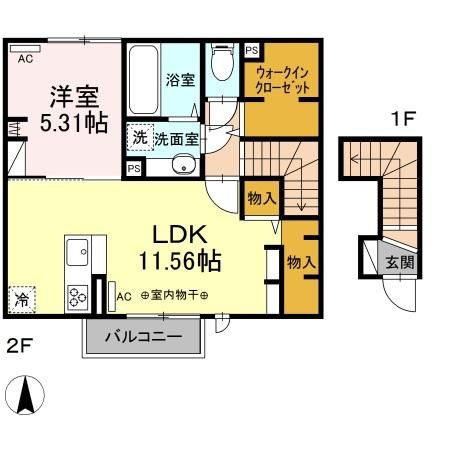 前橋市総社町植野のアパートの間取り