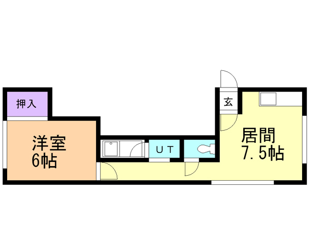 【札幌市手稲区西宮の沢二条のアパートの間取り】