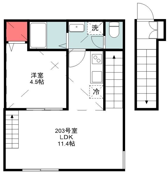 横浜市青葉区青葉台のアパートの間取り