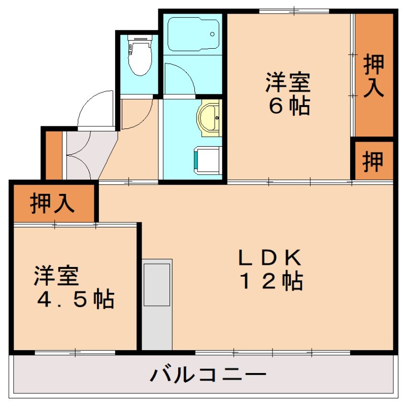 ビレッジハウスいなつき２号棟の間取り