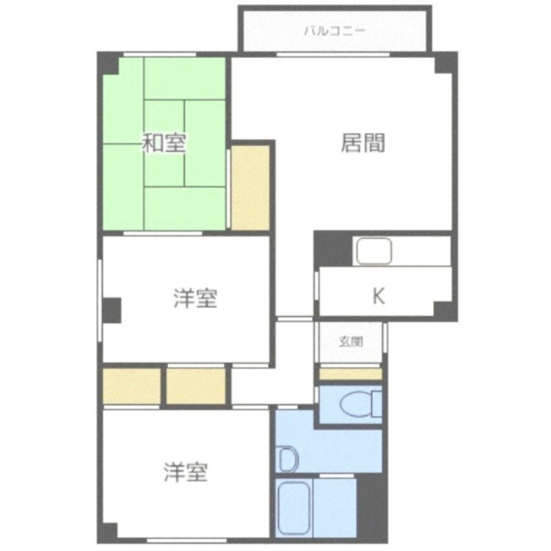 札幌市手稲区稲穂一条のアパートの間取り