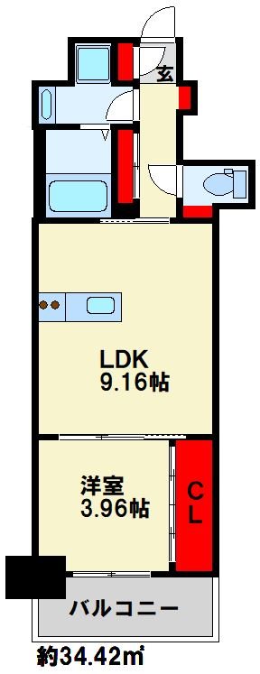 ウイングス門司駅前の間取り