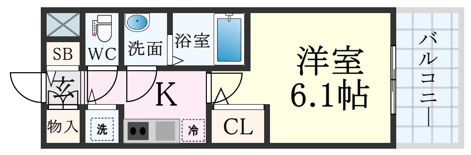 プレサンス三宮東フィールの間取り