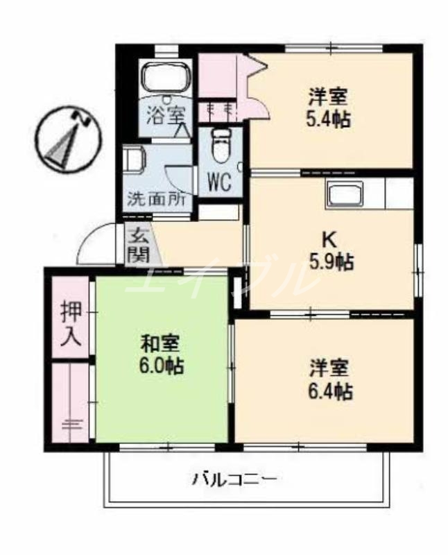 アメニティプラザ早島　Ｃ棟の間取り