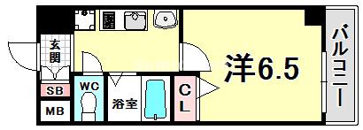 神戸市兵庫区羽坂通のマンションの間取り