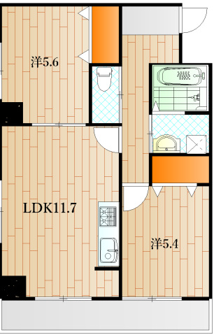 下関市伊倉本町のマンションの間取り