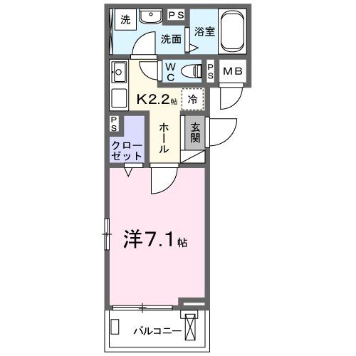 小田原市南鴨宮のアパートの間取り