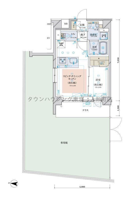 墨田区墨田のマンションの間取り