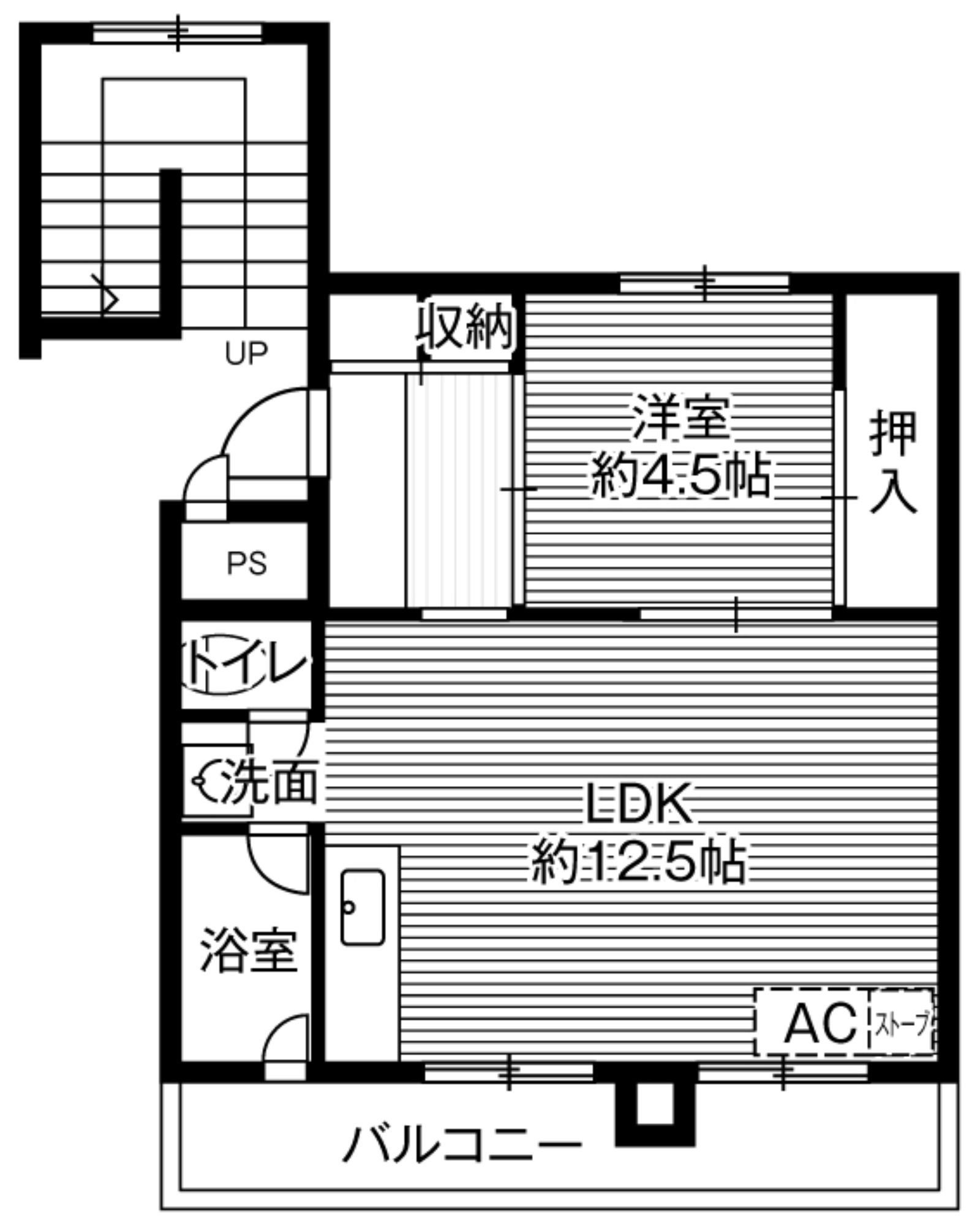 砂川市吉野二条北のマンションの間取り