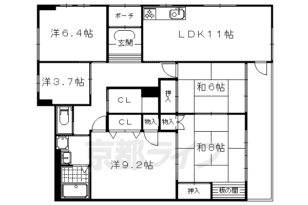 ガーデンヒル鳴滝の間取り