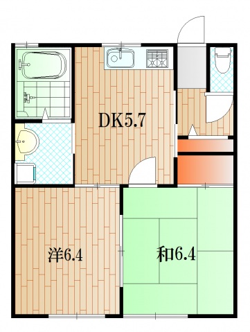 下関市長府松小田本町のアパートの間取り