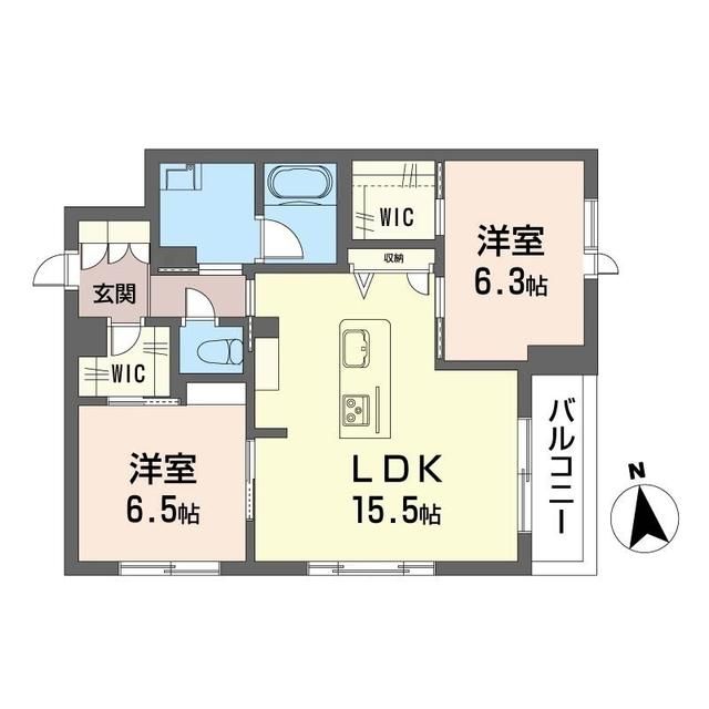 【越谷市伊原のマンションの間取り】