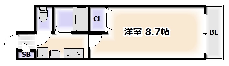 【大阪市阿倍野区王子町のマンションの間取り】