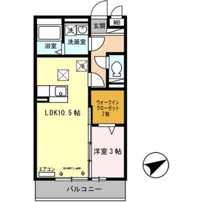 セジュール東阿保　Ａ棟の間取り