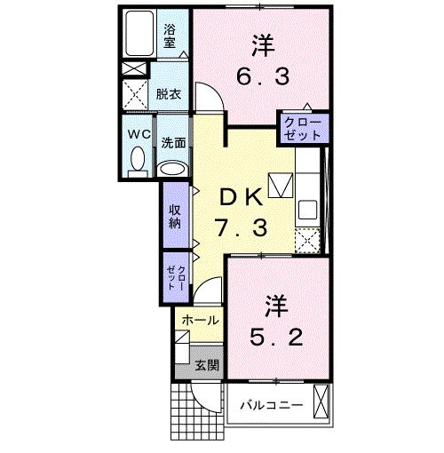 センターヴィラ・ＩＳ　Ａの間取り