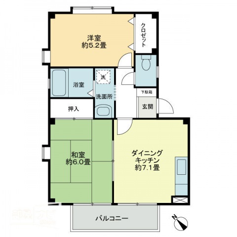 フォブール川津Aの間取り