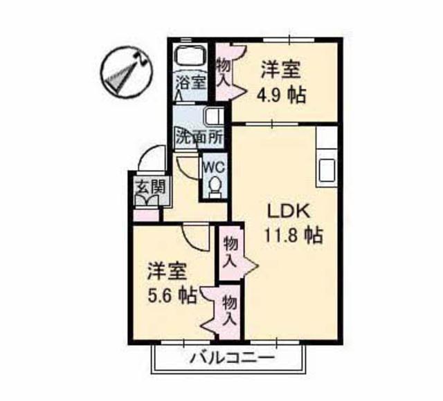 ディアス本庄A棟3-9の間取り