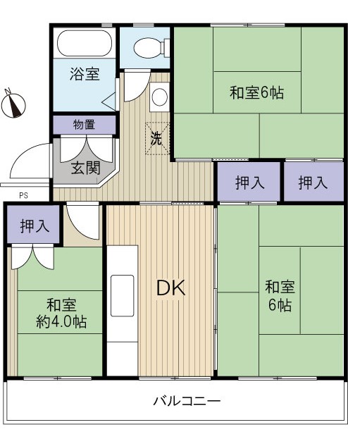 永山団地3-1-8の間取り