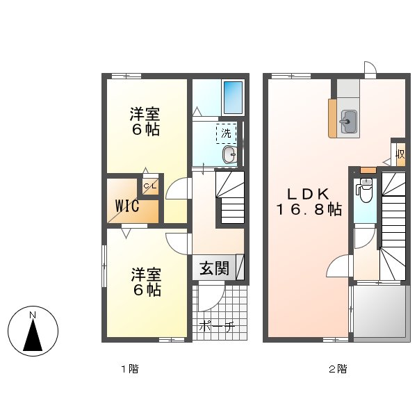岡山県倉敷市堀南（アパート）の賃貸物件の間取り