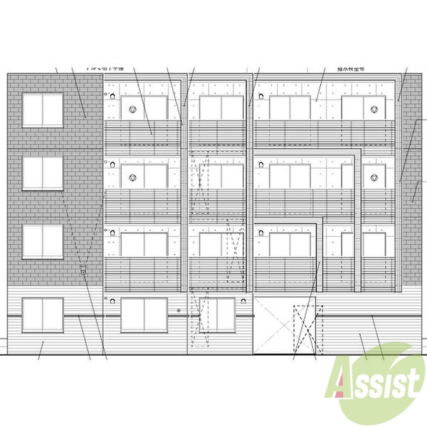 建物外観　外観予想パース　札幌市白石区菊水「仮）菊水１－４ＭＳ」