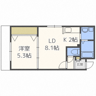 地下鉄東西線 西１８丁目駅 徒歩12分 5階建 築10年の間取り写真