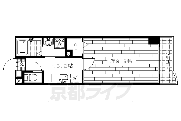 地下鉄烏丸線 くいな橋駅 徒歩4分 4階建 築20年の間取り写真