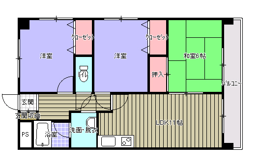 ラブオール中井の間取り