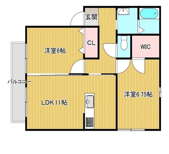 アジュール久宝寺 南の間取り