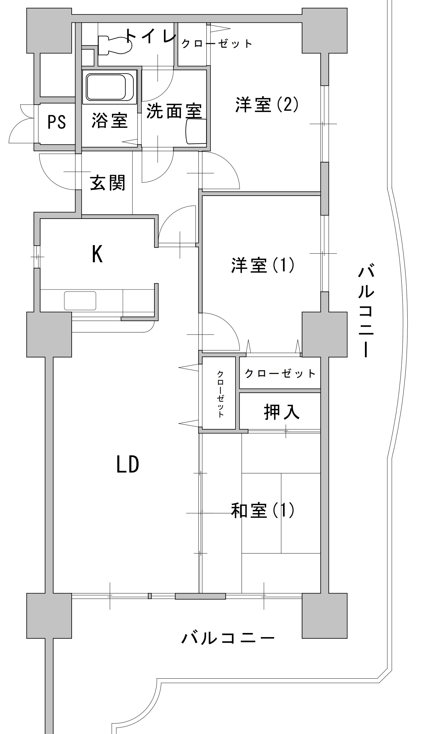 名古屋市港区野跡のマンションの間取り