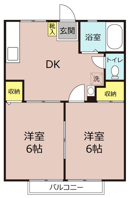 富里市七栄のアパートの間取り