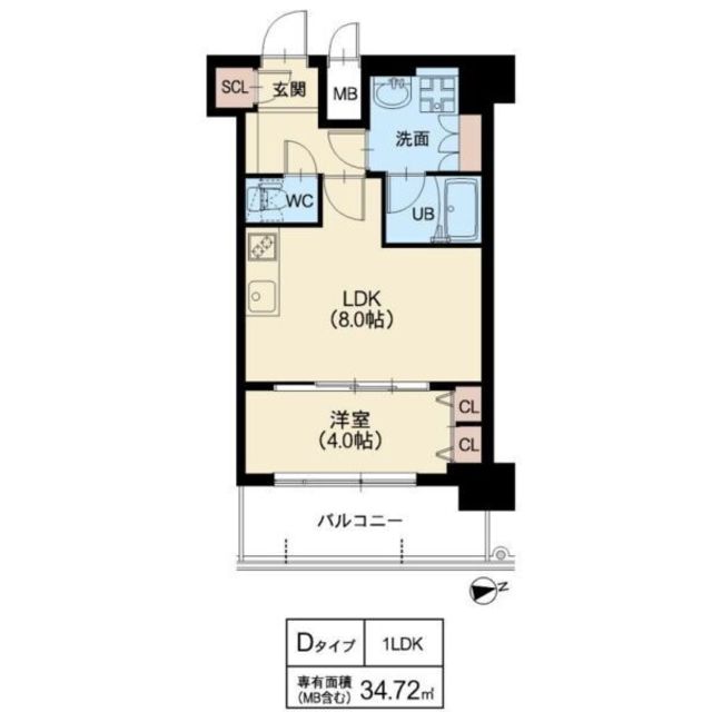 大阪市淀川区加島のマンションの間取り