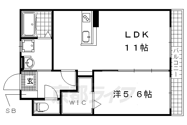 大津市大将軍のマンションの間取り