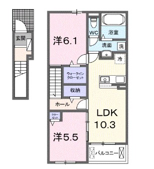 姫路市辻井のアパートの間取り