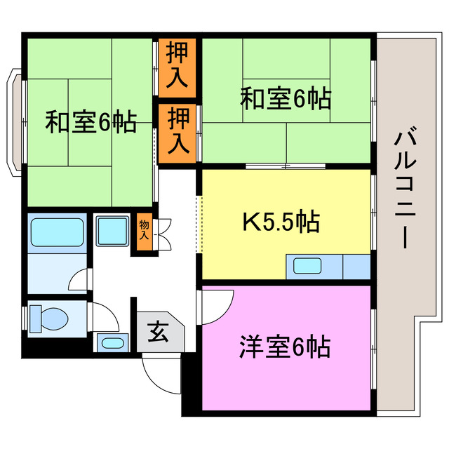 湖南コーポクライノIIの間取り