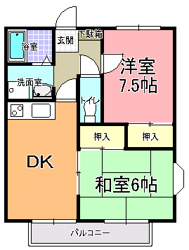 ハイツエウルウッズ　Ｂ棟の間取り